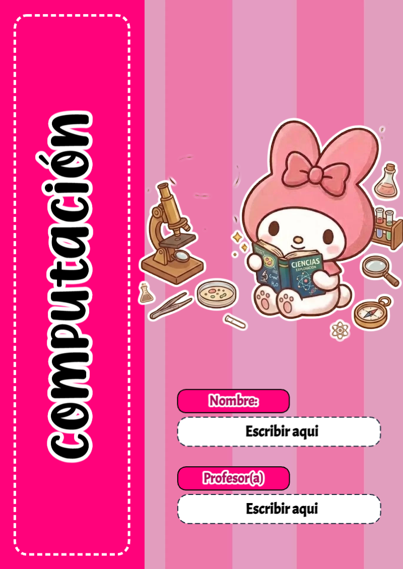Portada de My Melody de Computación Editable para Imprimir Gratis