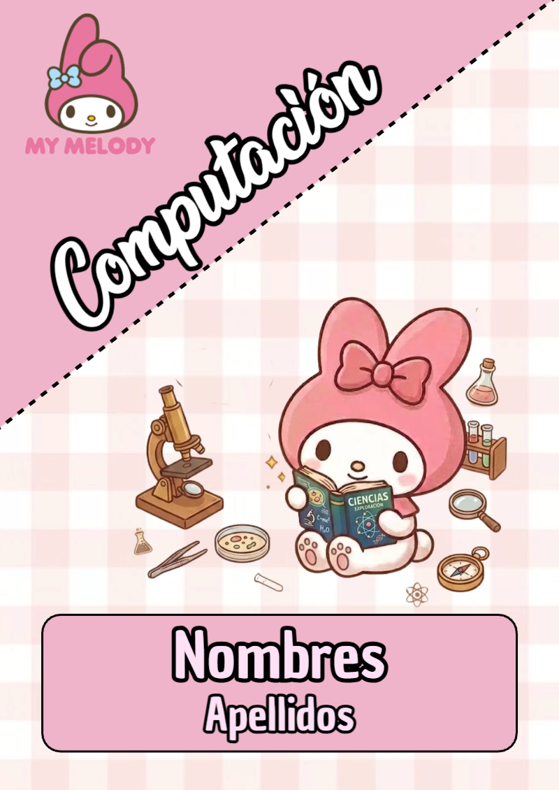 Portada de My Melody de Computación Editable para Imprimir Gratis