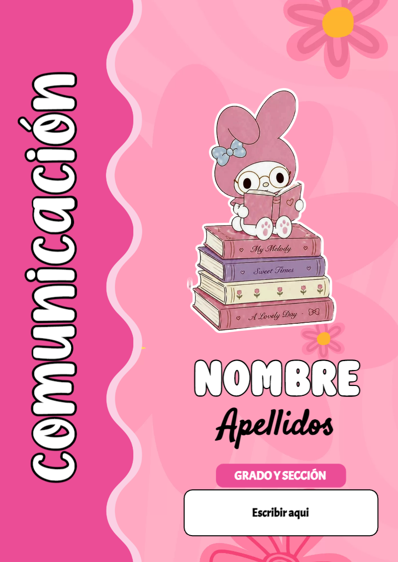 Portada de My Melody de Comunicación para cuaderno con estilo creativo - creación especial de Mini Canva