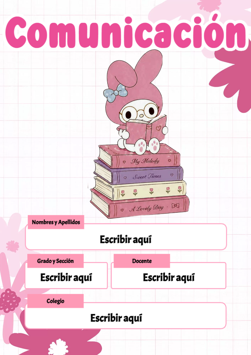Portada de My Melody de Comunicación Editable para Imprimir Gratis