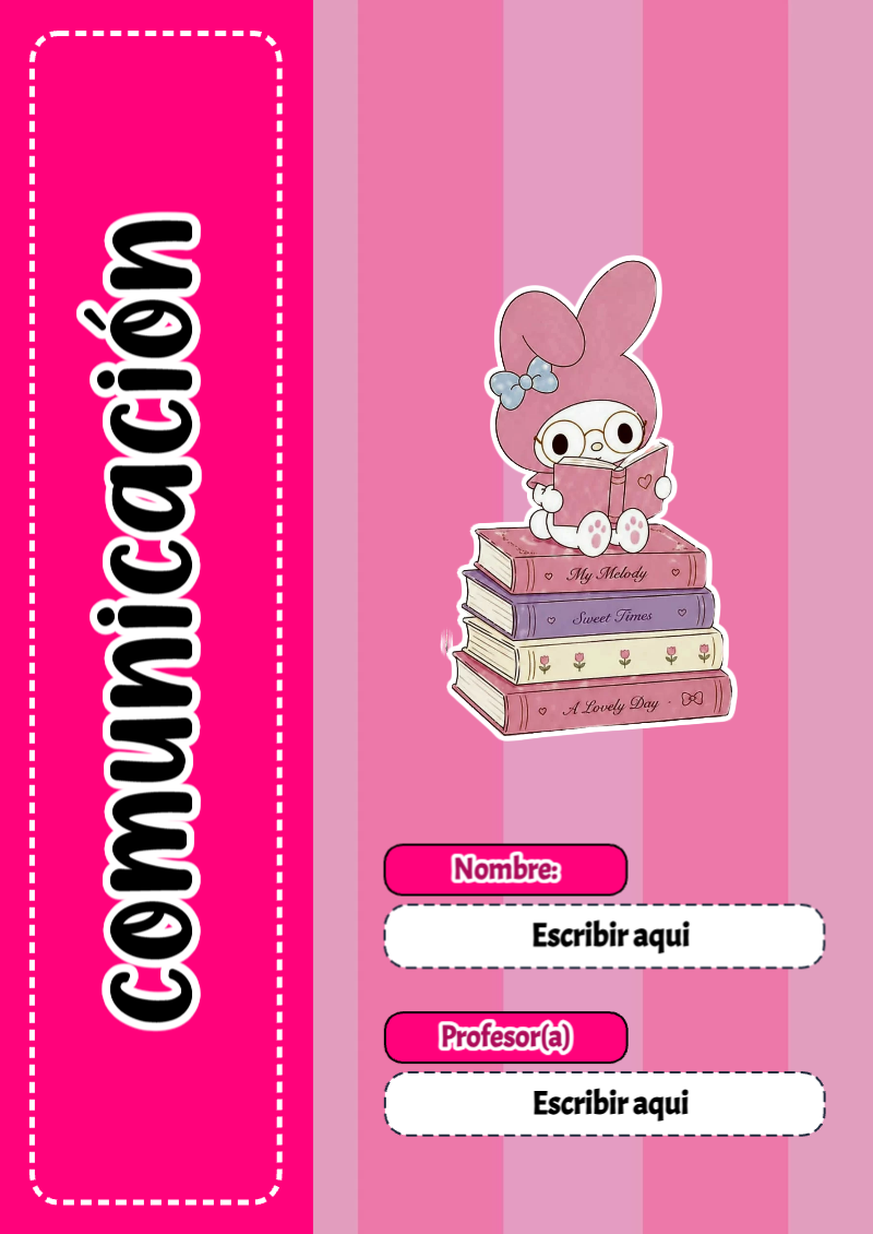 Portada de My Melody de Comunicación Editable para Imprimir Gratis
