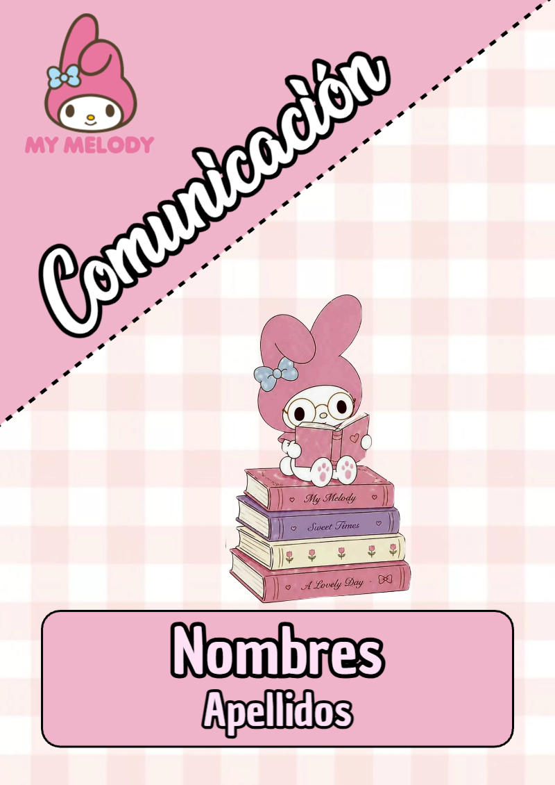 Portada de My Melody de Comunicación Editable para Imprimir Gratis