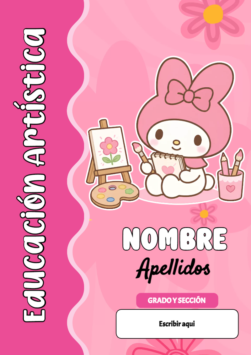 Portada de My Melody de Educación Artística Editable para Imprimir Gratis