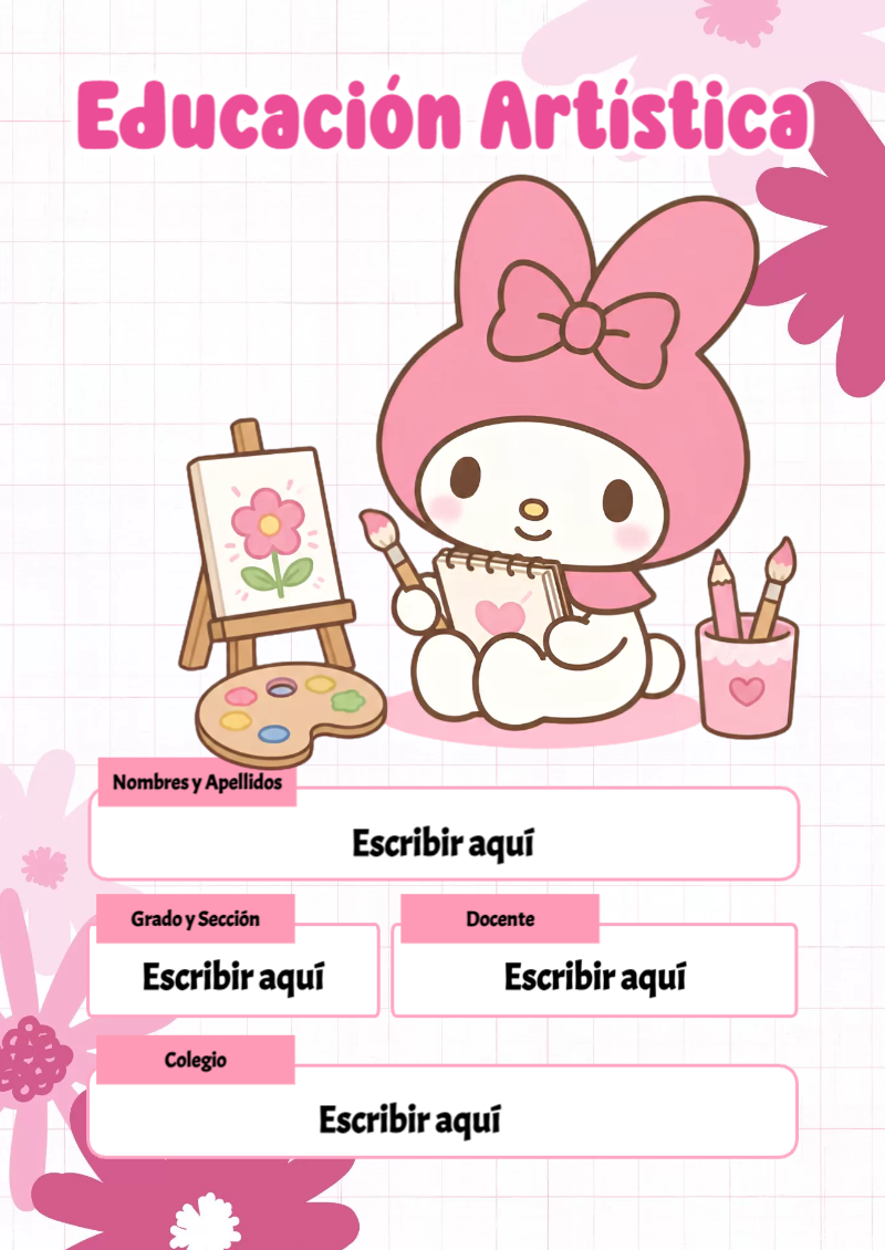 Portada de My Melody de Educación Artística Editable para Imprimir Gratis