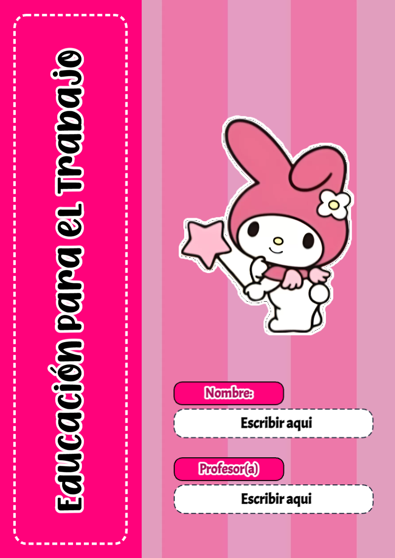 Portada de My Melody de Educación para el Trabajo Editable para Imprimir Gratis