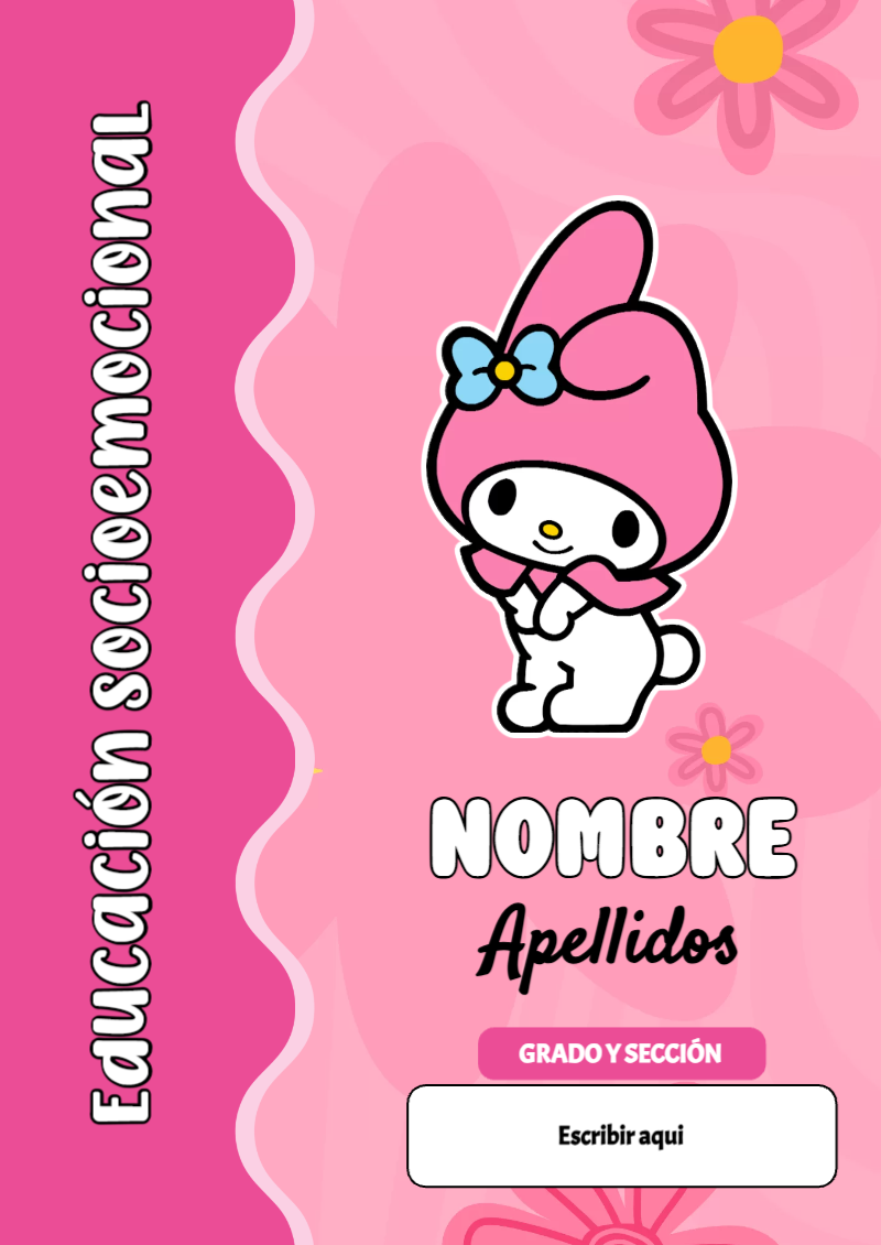 Portada de My Melody de Educación Socioemocional Editable para Imprimir Gratis