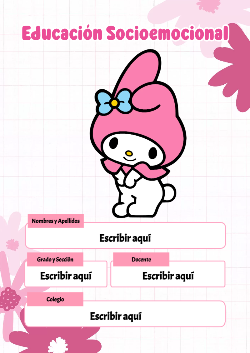 Portada de My Melody de Educación Socioemocional Editable para Imprimir Gratis