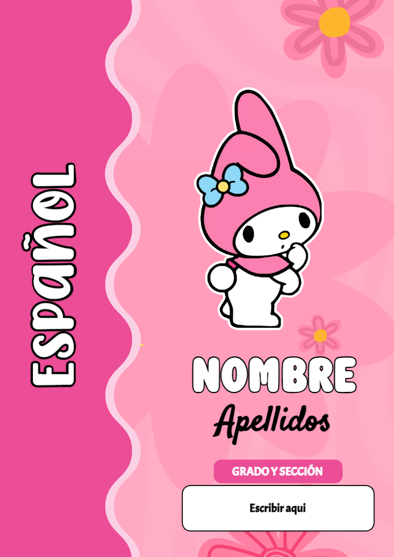 Portada de My Melody de Español Editable para Imprimir Gratis