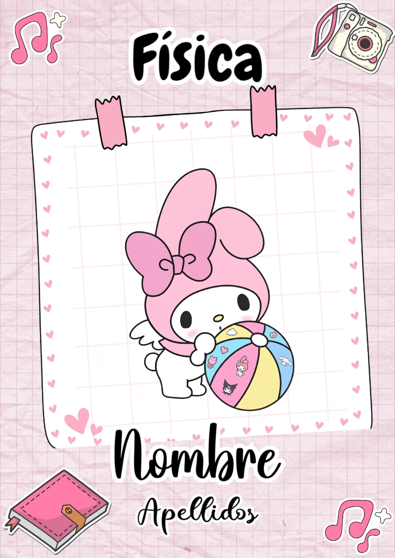 Portada de My Melody de Física para cuaderno con estilo creativo - para todas las edades y grados