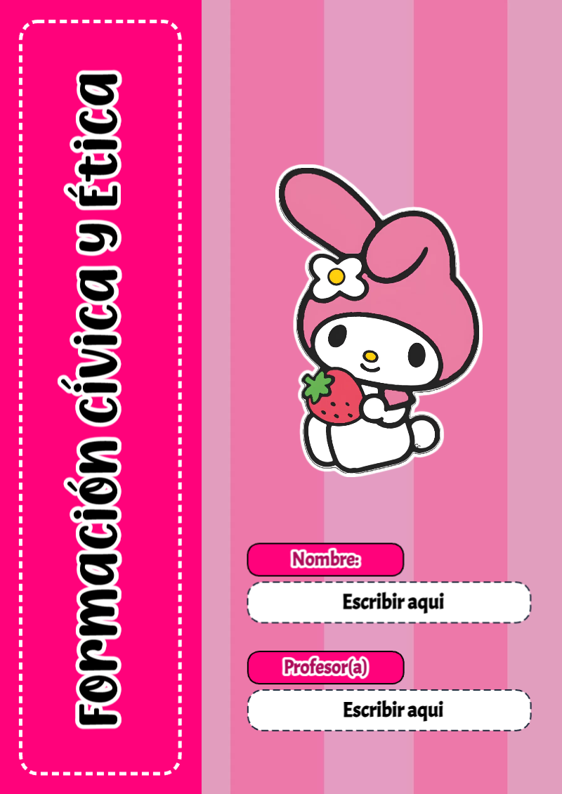 Portada de My Melody de Formación Cívica y Ética para cuaderno para niños de primaria - para todas las edades y grados