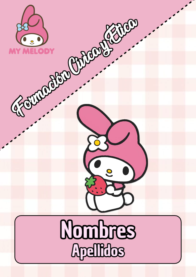 Portada de My Melody de Formación Cívica y Ética Editable para Imprimir Gratis