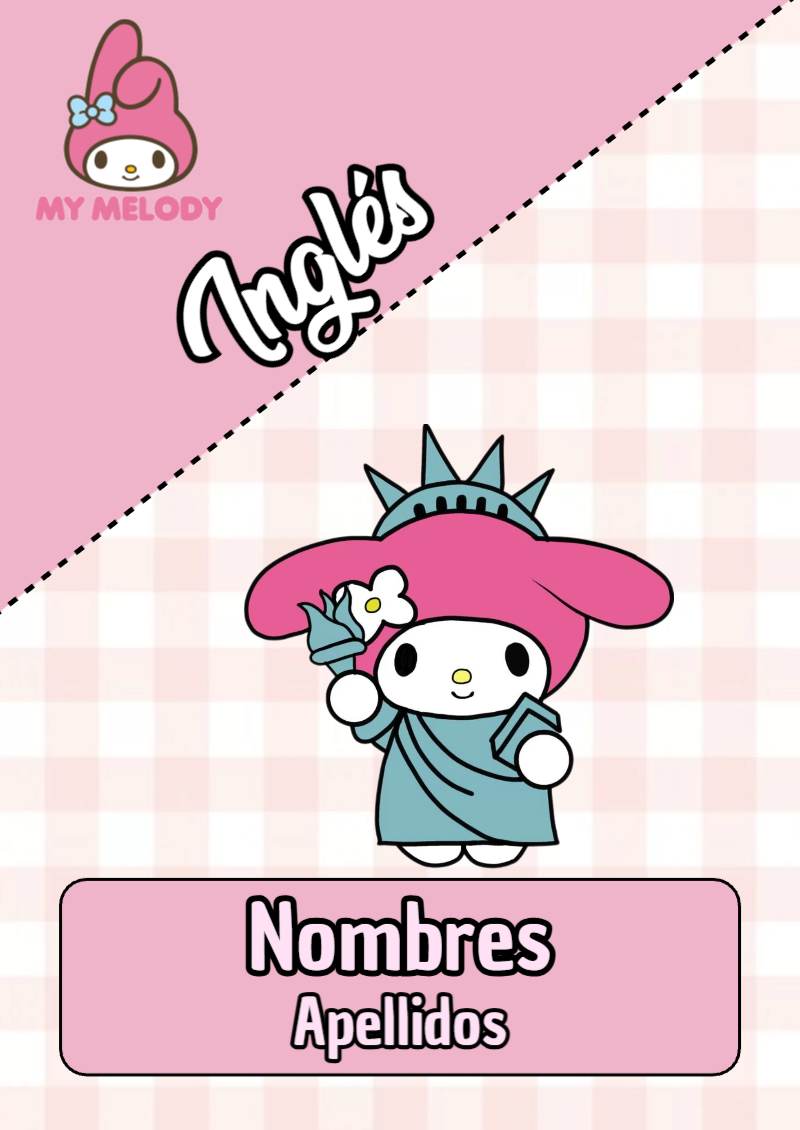 Portada de My Melody de Inglés Editable para Imprimir Gratis