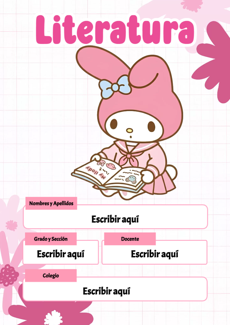 Portada de My Melody de Literatura Editable para Imprimir Gratis