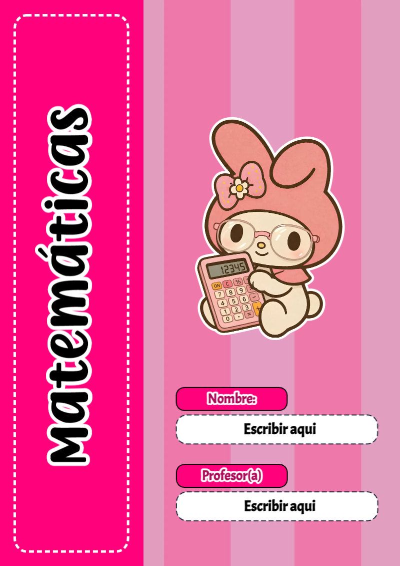 Portada de My Melody de Matemáticas Editable para Imprimir Gratis
