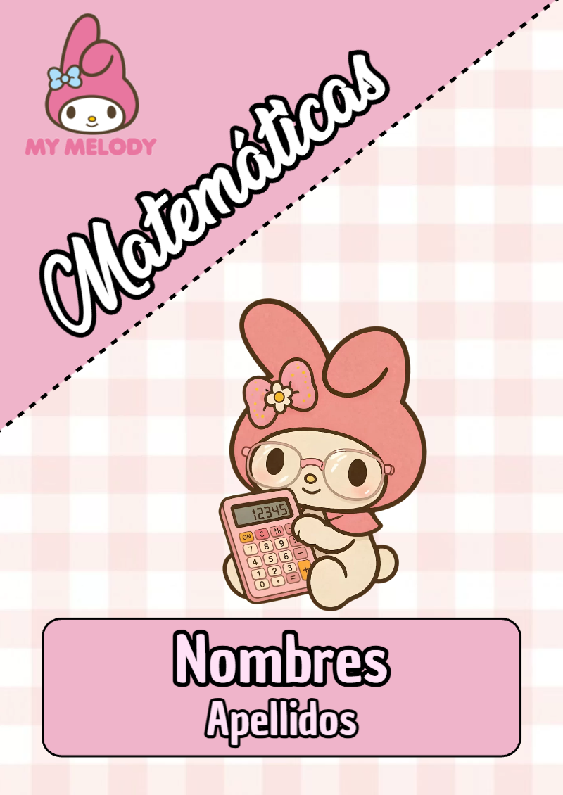 Portada de My Melody de Matemáticas Editable para Imprimir Gratis