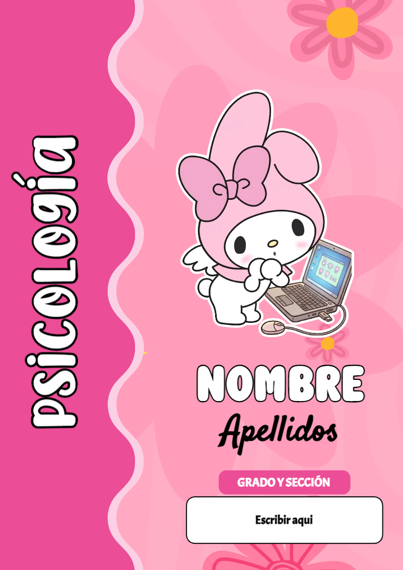 Portada de My Melody de Psicología Editable para Imprimir Gratis