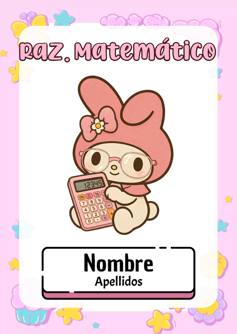 Portada de My Melody de Raz. Matemático para cuaderno fácil de imprimir - disponible para descarga gratuita