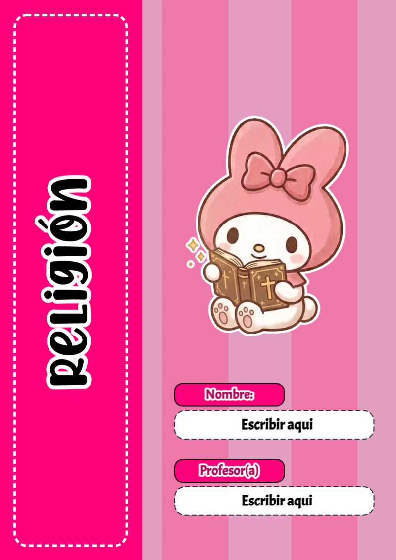Portada de My Melody de Religión Editable para Imprimir Gratis