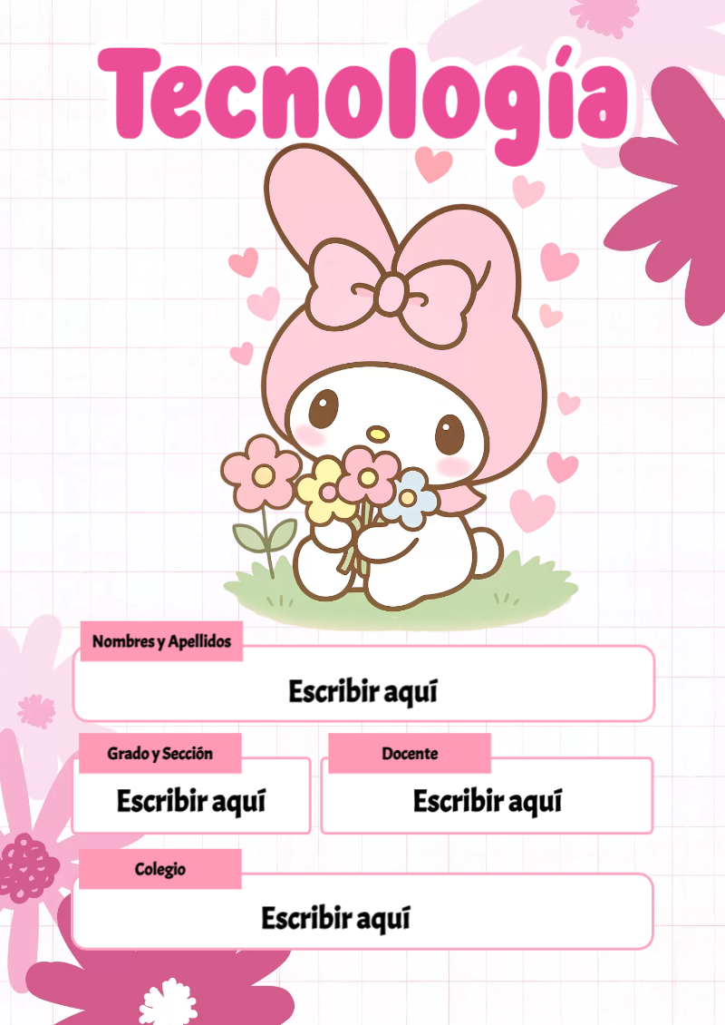 Portada de My Melody de Tecnología Editable para Imprimir Gratis