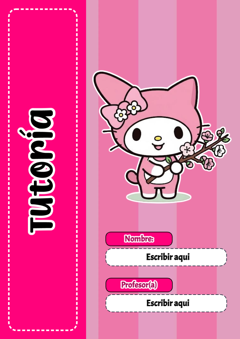 Portada de My Melody de Tutoría Editable para Imprimir Gratis