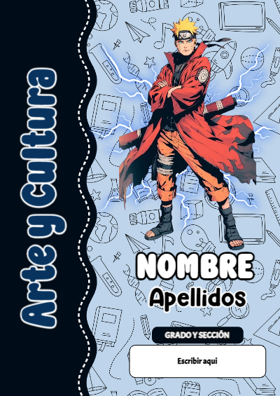 Portada de Naruto de Arte y Cultura Editable para Imprimir Gratis