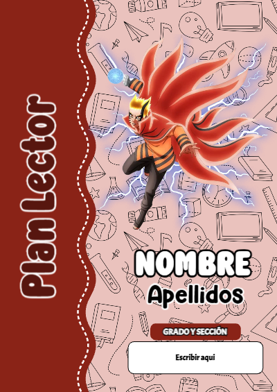 Portada de Naruto de Plan Lector Editable para Imprimir Gratis