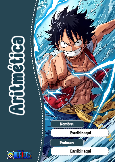 Portada de One Piece de Aritmética Editable para Imprimir Gratis