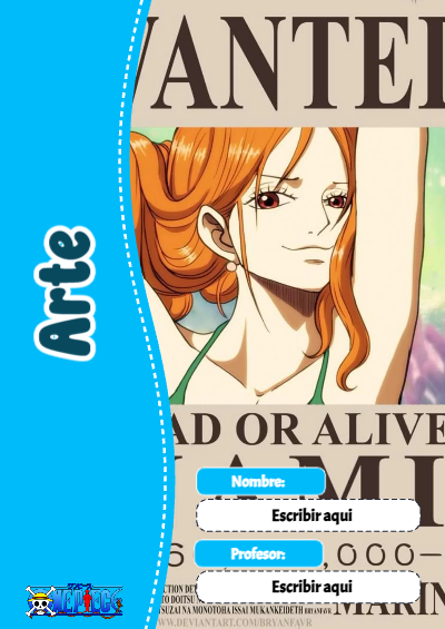 Portada de One Piece de Arte Editable para Imprimir Gratis