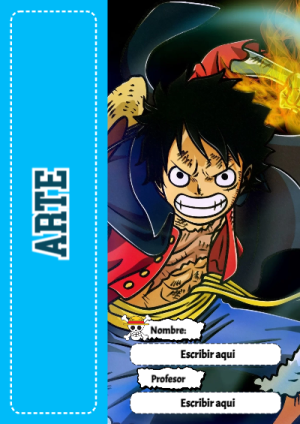 Portada de One Piece de Arte para cuaderno llamativa y bonita - diseño escolar moderno