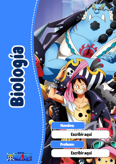 Portada de One Piece de Biología Editable para Imprimir Gratis