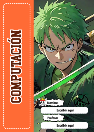 Portada de One Piece de Computación para cuaderno en tamaño A4 - ideal para cuadernos de espiral