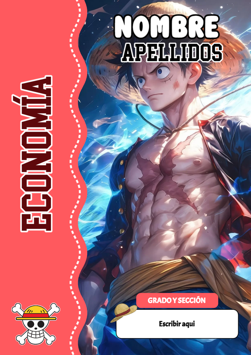 Portada de One Piece de Economía Editable para Imprimir Gratis