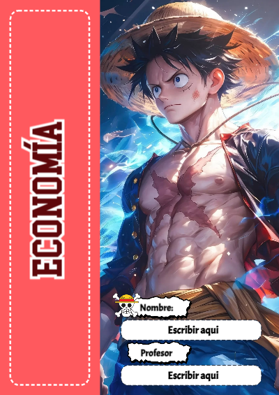 Portada de One Piece de Economía Editable para Imprimir Gratis