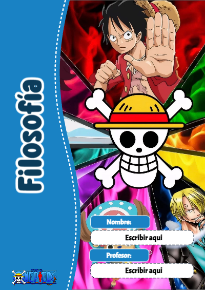 Portada de One Piece de Filosofía Editable para Imprimir Gratis