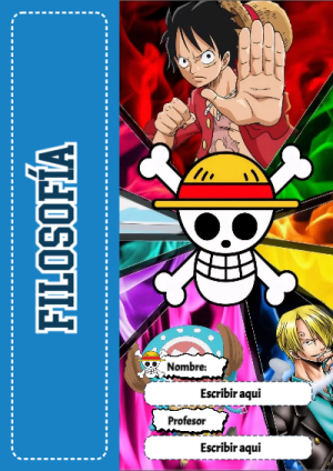 Portada de One Piece de Filosofía para cuaderno para niños de primaria - disponible para descarga gratuita