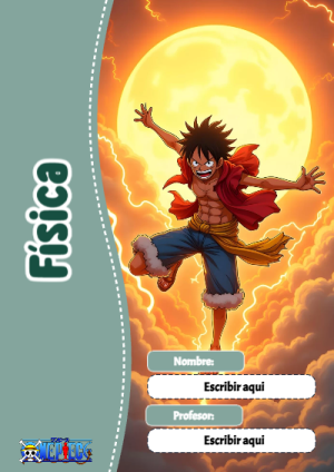 Portada de One Piece de Física para cuaderno colorida y creativa - versión premium para imprimir