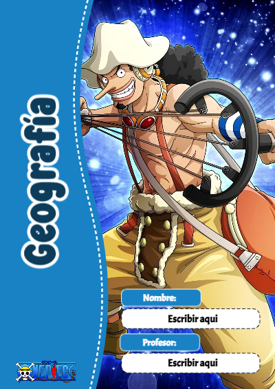 Portada de One Piece de Geografía Editable para Imprimir Gratis