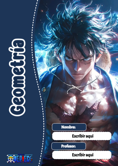 Portada de One Piece de Geometría Editable para Imprimir Gratis