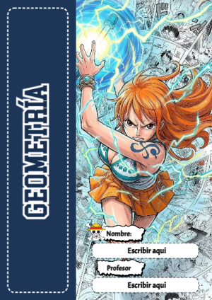 Portada de One Piece de Geometría para cuaderno para primaria - formato digital listo para usar