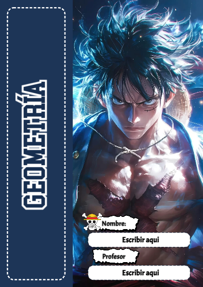 Portada de One Piece de Geometría Editable para Imprimir Gratis