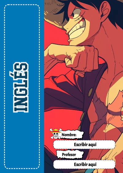 Portada de One Piece de Inglés Editable para Imprimir Gratis