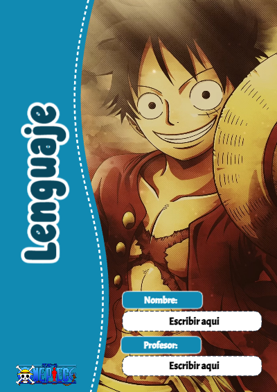 Portada de One Piece de Lenguaje Editable para Imprimir Gratis