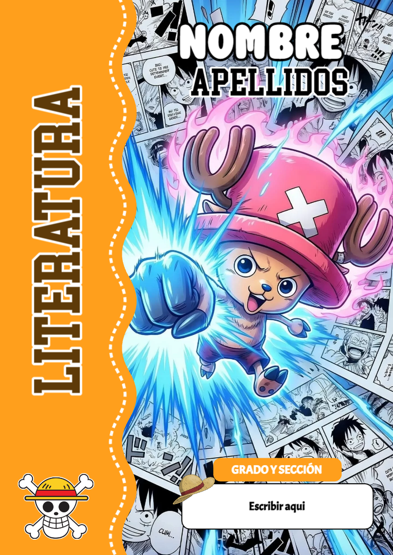 Portada de One Piece de Literatura Editable para Imprimir Gratis
