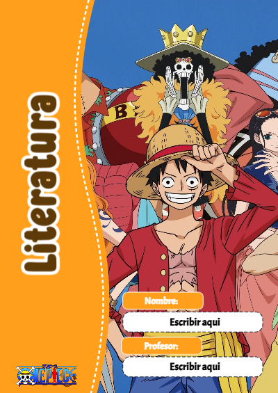Portada de One Piece de Literatura Editable para Imprimir Gratis