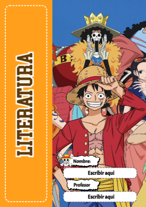 Portada de One Piece de Literatura para cuaderno con estilo infantil - disponible para descarga gratuita