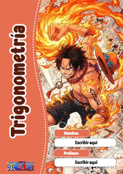 Portada de One Piece de Trigonometría Editable para Imprimir Gratis
