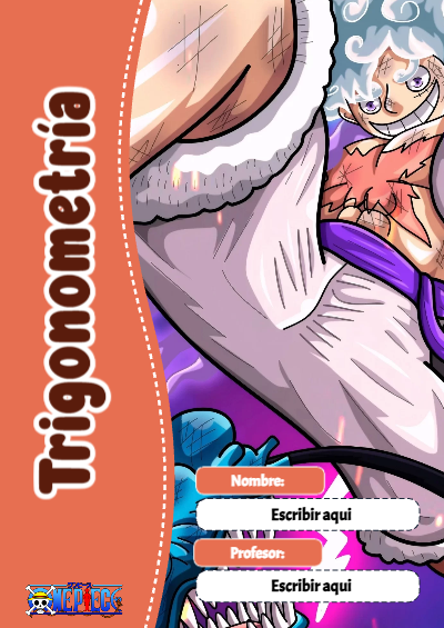 Portada de One Piece de Trigonometría Editable para Imprimir Gratis