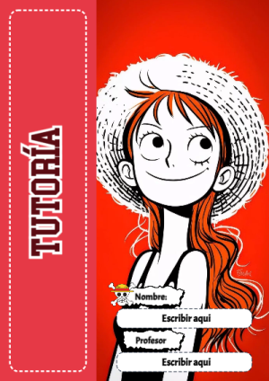 Portada de One Piece de Tutoría para cuaderno para primaria - para el regreso a clases