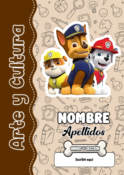 Portada de PAW Patrol de Arte y Cultura para cuaderno llamativa y bonita - creación especial de Mini Canva