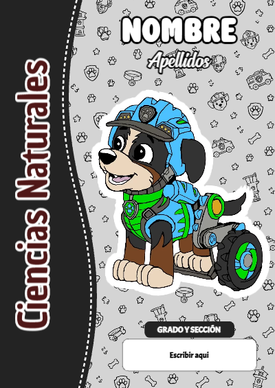 Portada de PAW Patrol de Ciencias Naturales para cuaderno ideal para niños - con colores vivos y llamativos